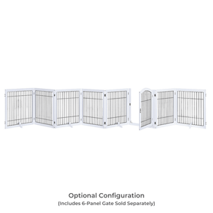 Wooden Dog Pen and Pet Gate Two-Panel Extension, White