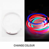 Rechargeable Night LED Dog Collar USB Glow Flashing Light Up Pet Collars Safety-Red-Diameter Length-35cm