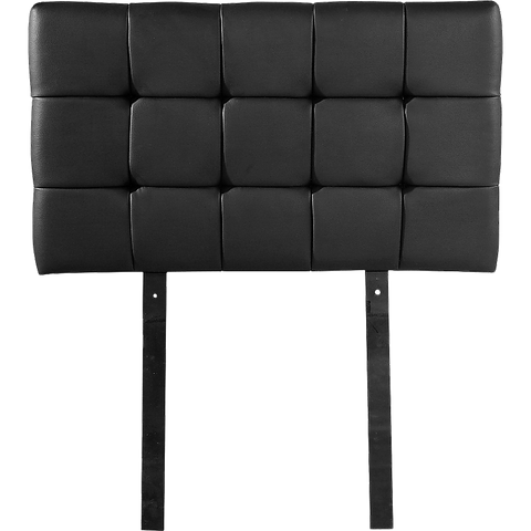 PU Leather Single Bed Deluxe Headboard Bedhead - Black