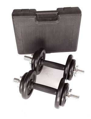 20kg Black Dumbbell Set with Carrying Case