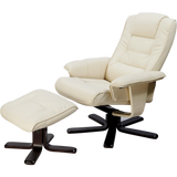 PU Leather Massage Chair Recliner Ottoman Lounge Remote