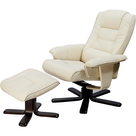 PU Leather Massage Chair Recliner Ottoman Lounge Remote