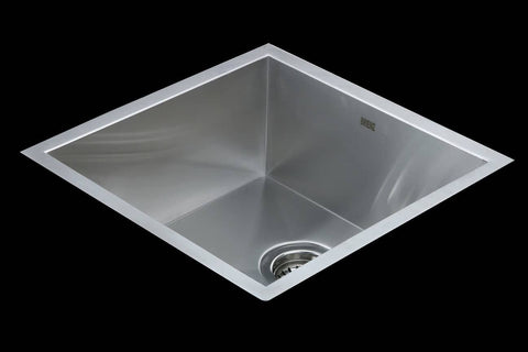 440x440mm Handmade Stainless Steel Undermount / Topmount Kitchen Laundry Sink with Waste