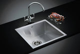 440x440mm Handmade Stainless Steel Undermount / Topmount Kitchen Laundry Sink with Waste