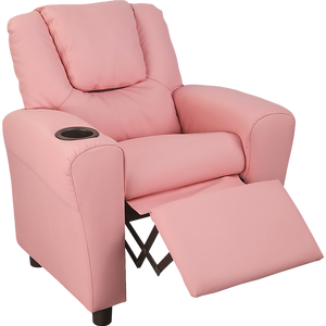 PU Leather Kids Recliner with Drink Holder