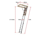 Deluxe Aluminium Attic Loft Ladder - 2700mm to 3050mm