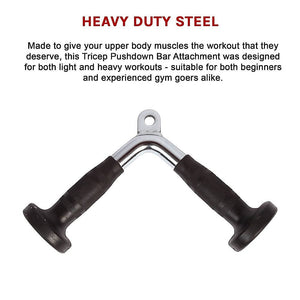 Randy & Travis Rubber-Coated Tricep Pushdown Bar Attachment