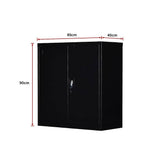 Two-Door Shelf Office Gym Filing Storage Locker Cabinet Safe