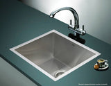 510x450mm Handmade Stainless Steel Undermount / Topmount Kitchen Laundry Sink with Waste