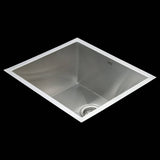 510x450mm Handmade Stainless Steel Undermount / Topmount Kitchen Laundry Sink with Waste