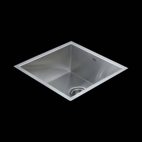 440x440mm Handmade Stainless Steel Undermount / Topmount Kitchen Laundry Sink with Waste