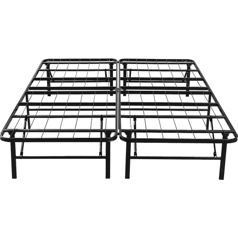 Queen Folding Metal Bed Frame Storage Platform Mattress Base