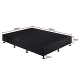 Palermo Queen Ensemble Bed Base Midnight Black Linen Fabric