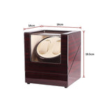 Automatic Dual Watch Winder Wood Display Box Case Motor Rotation Storage