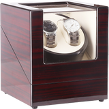 Automatic Dual Watch Winder Wood Display Box Case Motor Rotation Storage