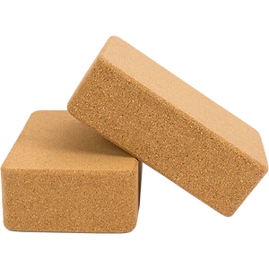 2 x Cork Yoga Block Organic Yoga Prop Accessory Exercise Brick