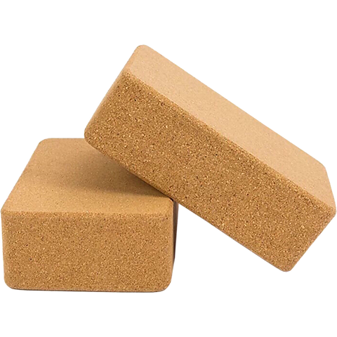 2 x Cork Yoga Block Organic Yoga Prop Accessory Exercise Brick