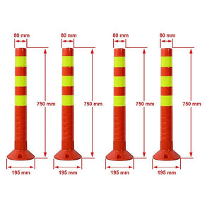 4x Plastic Traffic Bollard Barrier Post Crowd Control Safety