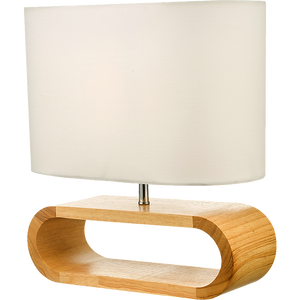 Wooden Modern Table Lamp Timber Bedside Lighting Desk Reading Light Brown White