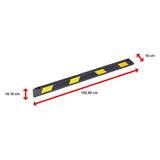 180cm Heavy Duty Rubber Curb Parking Guide Wheel Driveway Stopper Reflective Yellow