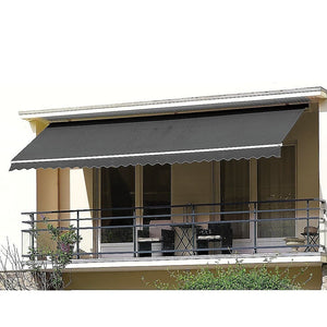 Outdoor Folding Arm Awning Retractable Sunshade Canopy Grey 5.0m x 2.5m