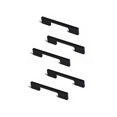 5 x 96mm Kitchen Handle Cabinet Cupboard Door Drawer Handles square Black furniture pulls