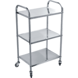 3 Tiers Food Trolley Cart Stainless Steel Utility Kitchen Dining Service