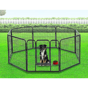 8 Panel Heavy Duty Pet Dog Playpen Puppy Exercise Fence Enclosure Cage