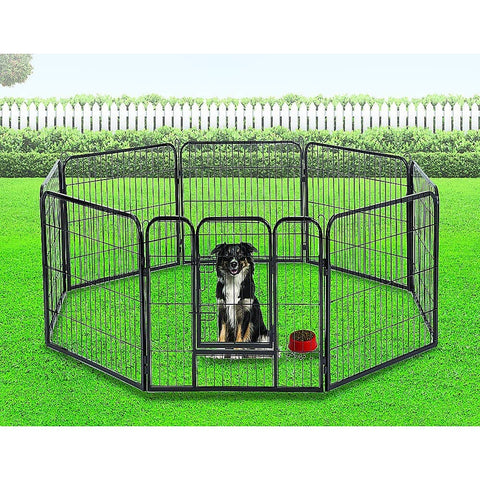 8 Panel Heavy Duty Pet Dog Playpen Puppy Exercise Fence Enclosure Cage