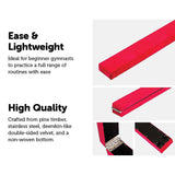 2.4m (8FT) Gymnastics Folding Balance Beam Pink Synthetic Suede