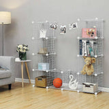 12 Cube Wire Grid Organiser Bookcase Storage Cabinet Wardrobe Closet White