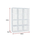 12 Cube Wire Grid Organiser Bookcase Storage Cabinet Wardrobe Closet White