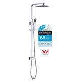 WELS 8" Rain Shower Head Set Square Dual Heads Faucet High Pressure Hand Held