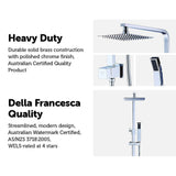 WELS 8" Rain Shower Head Set Square Dual Heads Faucet High Pressure Hand Held