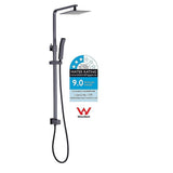 WELS 8" Rain Shower Head Set Square Dual Heads Faucet High Pressure Hand Held