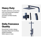 WELS 8" Rain Shower Head Set Square Dual Heads Faucet High Pressure Hand Held