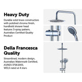 WELS 8" Rain Shower Head Set Rounded Dual Heads Faucet High Pressure Hand Held