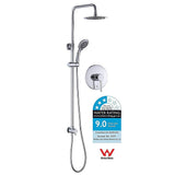 WELS 8" Rain Shower Head Set Rounded Dual Heads Faucet High Pressure With Mixer