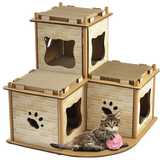 Cat Cardboard House Tree Tower Condo Scratcher Pet Post Pad Mat Furniture