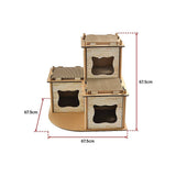 Cat Cardboard House Tree Tower Condo Scratcher Pet Post Pad Mat Furniture