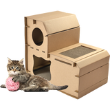 Cat Cardboard House Tree Tower Condo Scratcher Pet Post Pad Mat Furniture