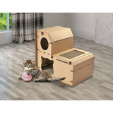 Cat Cardboard House Tree Tower Condo Scratcher Pet Post Pad Mat Furniture