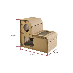 Cat Cardboard House Tree Tower Condo Scratcher Pet Post Pad Mat Furniture