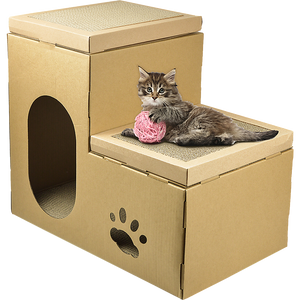 Cat Cardboard House Tree Tower Condo Scratcher Pet Post Pad Mat Furniture