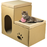 Cat Cardboard House Tree Tower Condo Scratcher Pet Post Pad Mat Furniture