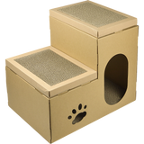 Cat Cardboard House Tree Tower Condo Scratcher Pet Post Pad Mat Furniture