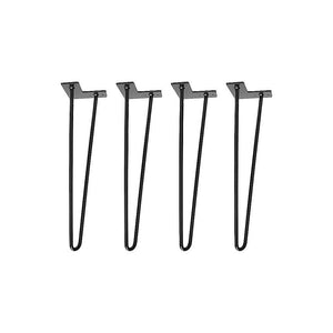 Set of 4 Industrial Retro Hairpin Table Legs 12mm Steel Bench Desk 41cm Leg