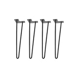 Set of 4 Industrial Retro Hairpin Table Legs 12mm Steel Bench Desk 41cm Leg