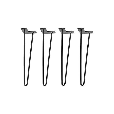 Set of 4 Industrial Retro Hairpin Table Legs 12mm Steel Bench Desk 41cm Leg