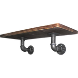 Industrial Black Iron Pipe Bracket Wall Mounted Floating Shelf  - Set of 2